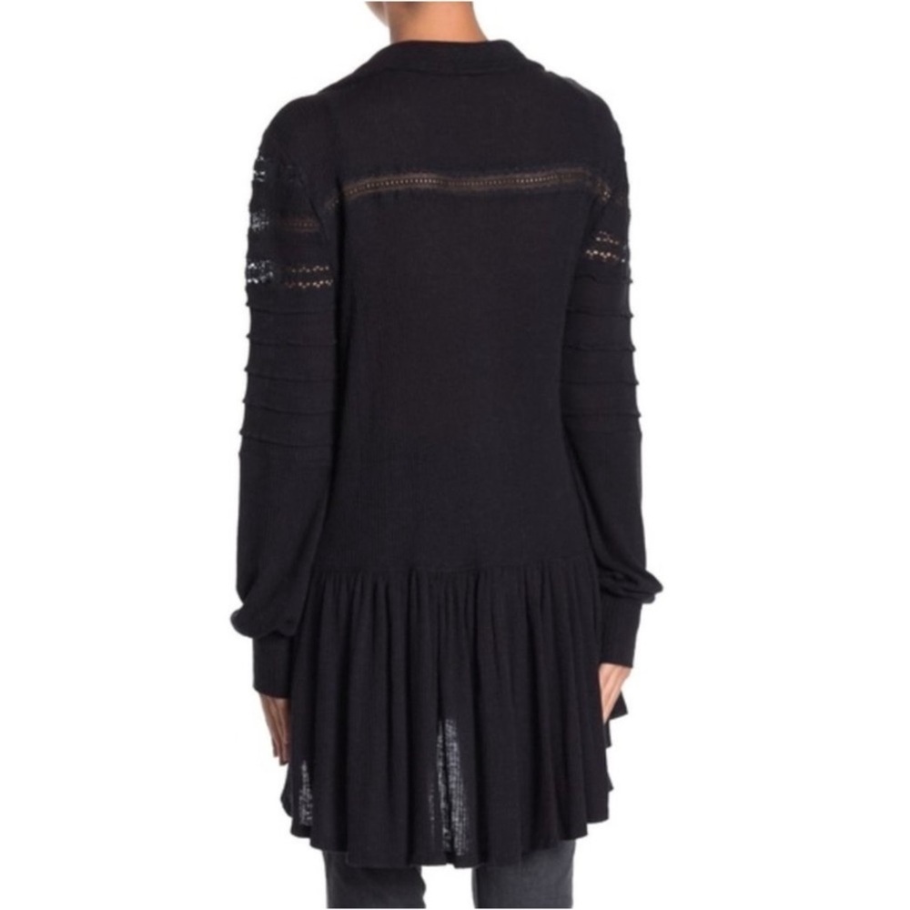 Free People Set to Stun Tunic Top in Black Size Large - Picture 3 of 5